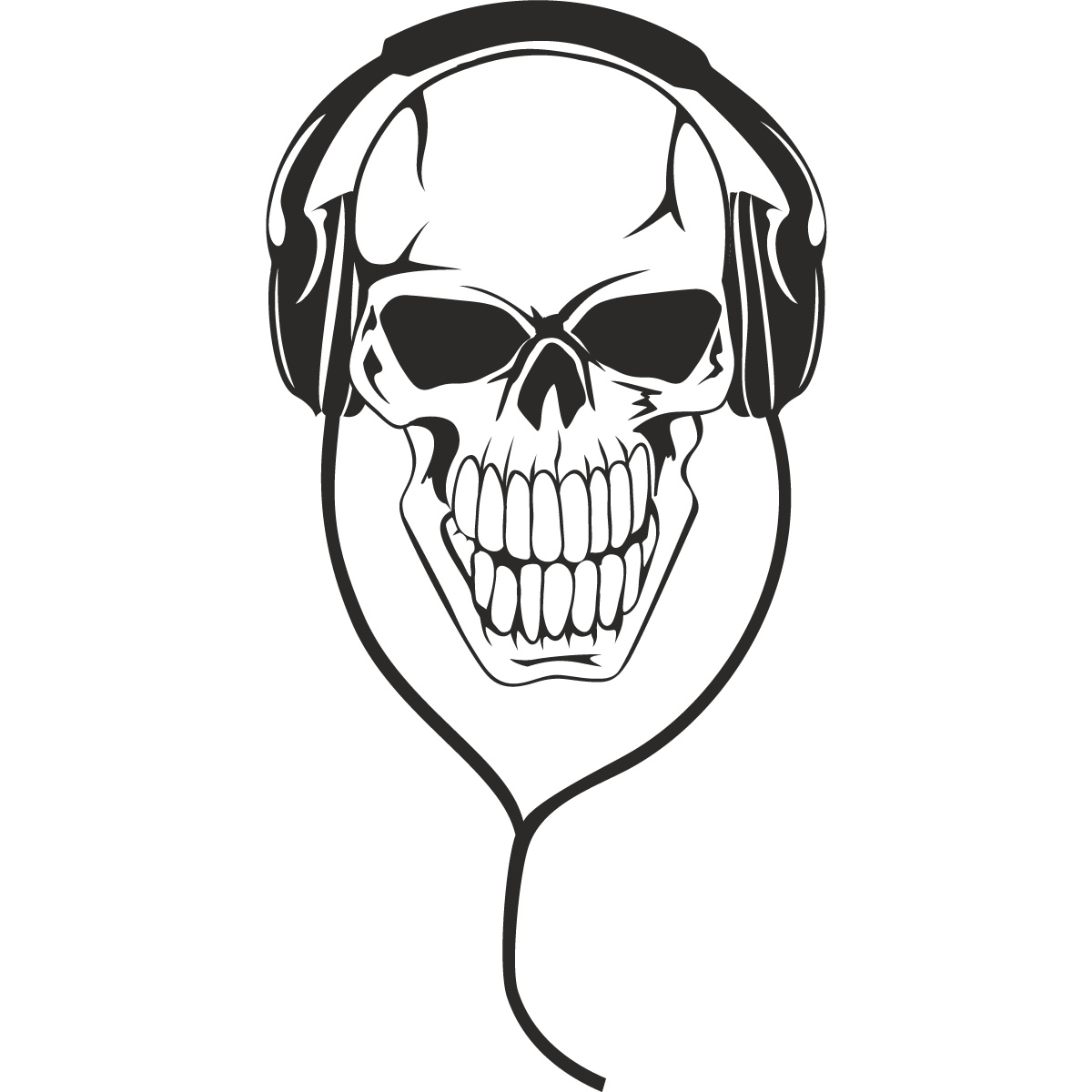 Skull With Headphones Music Dj Wall Stickers Art Decals Transfers Ebay