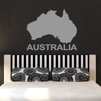 Australia Map Silhouette Wall Sticker Wall Art Decal ...