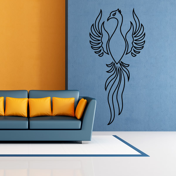 Long Bird Outline Animals Wall Art Sticker Wall Decals ...