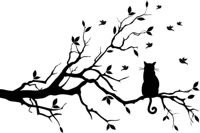 clipart cat in tree - photo #42