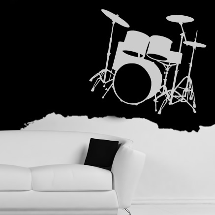 Wall  Decals on Instruments Drums Music Wall Stickers Wall Art Decal Transfers   Ebay