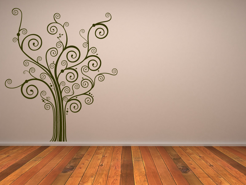 Swirly Decorative Tree Patterned Trees Wall Stickers Wall Art Decal