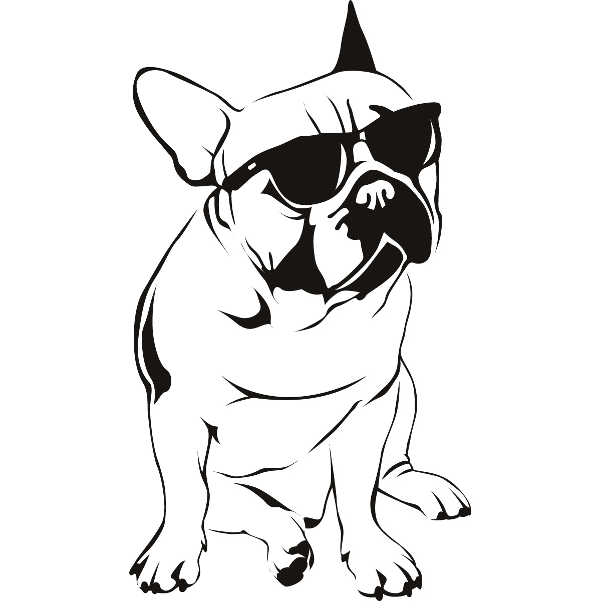 French Bulldog Sunglasses Dogs Wall Decal Wall Art Stickers Transfers ...