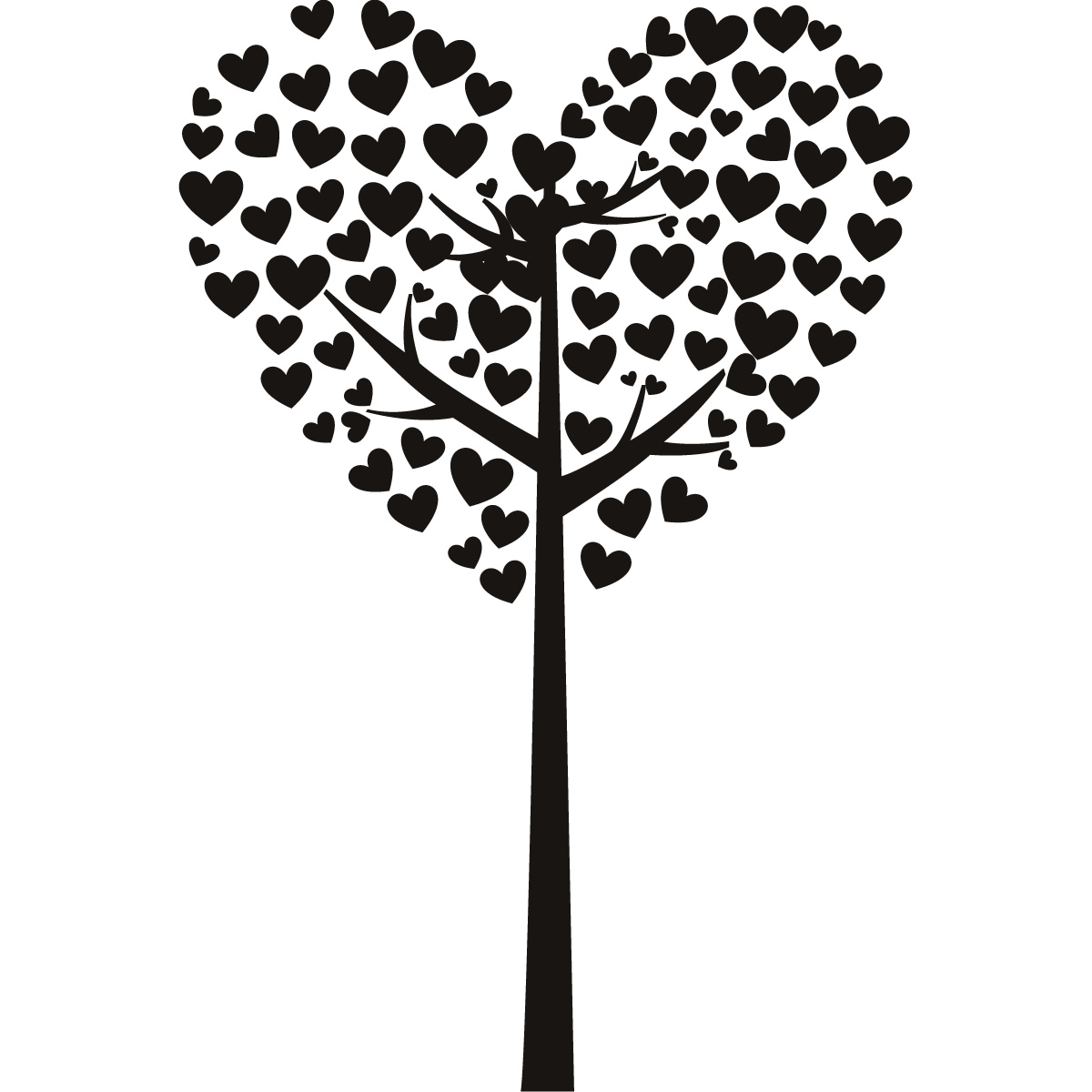 Love Heart Tree Valentines Wall Art Sticker Transfers | eBay