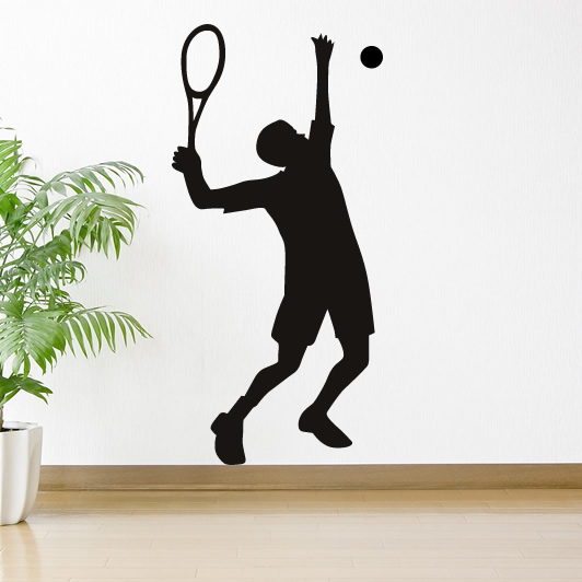 high serve tennis mans wall sticker sports and h