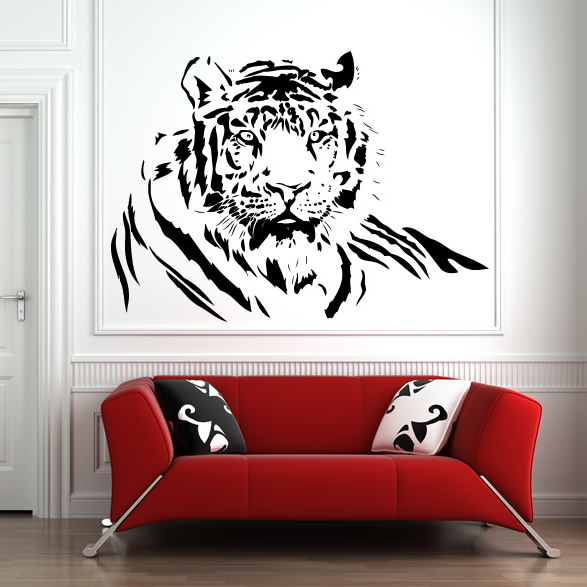 Tiger Laid Down Jungle Animals Wall Stickers Wall Art Decals Transfers ...