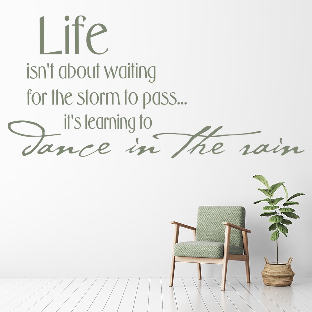 Life Isn'T About Waiting for The Storm to Pass Wall Stickers Life ...