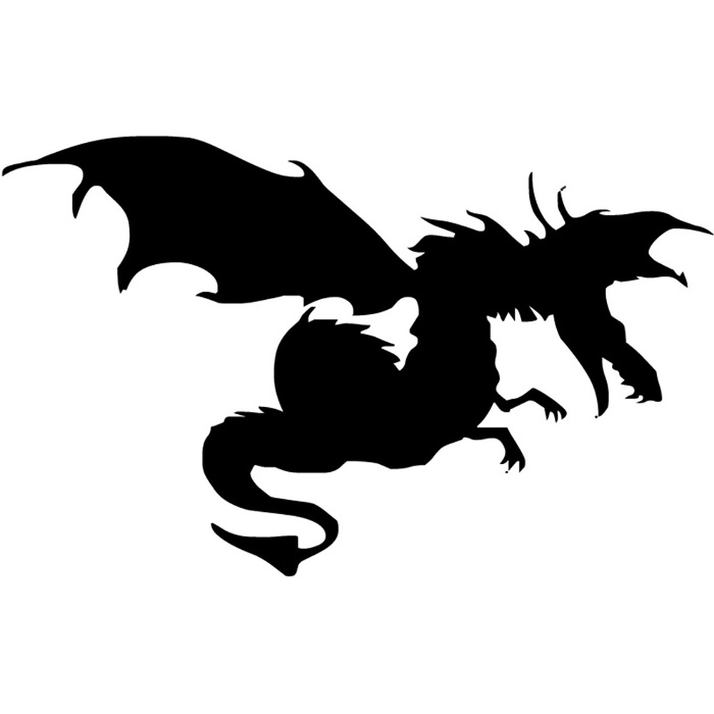 Dragon Silhouette Print Wall Sticker Fantasy Wall Art