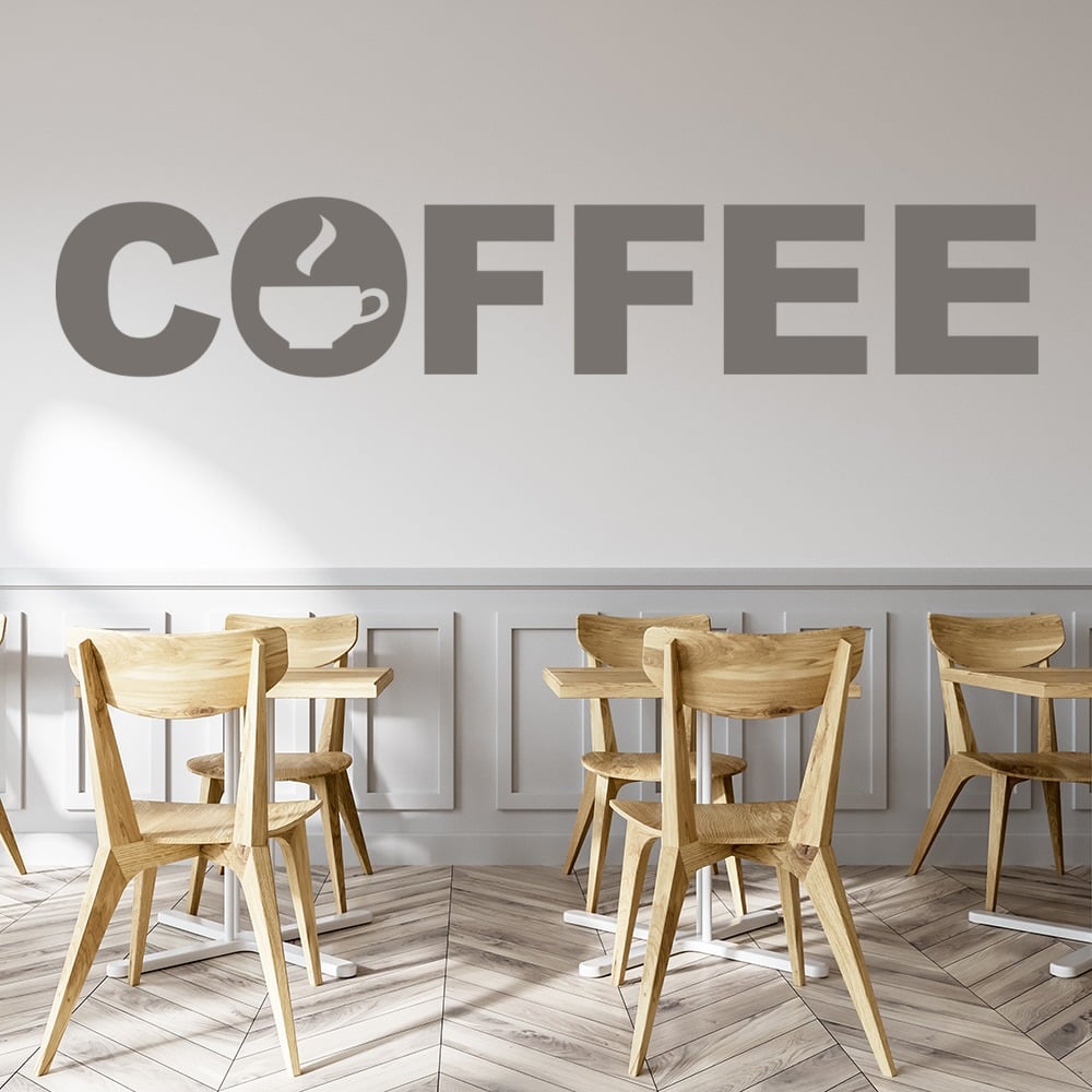 Coffee Text Wall Sticker Sign Wall Art