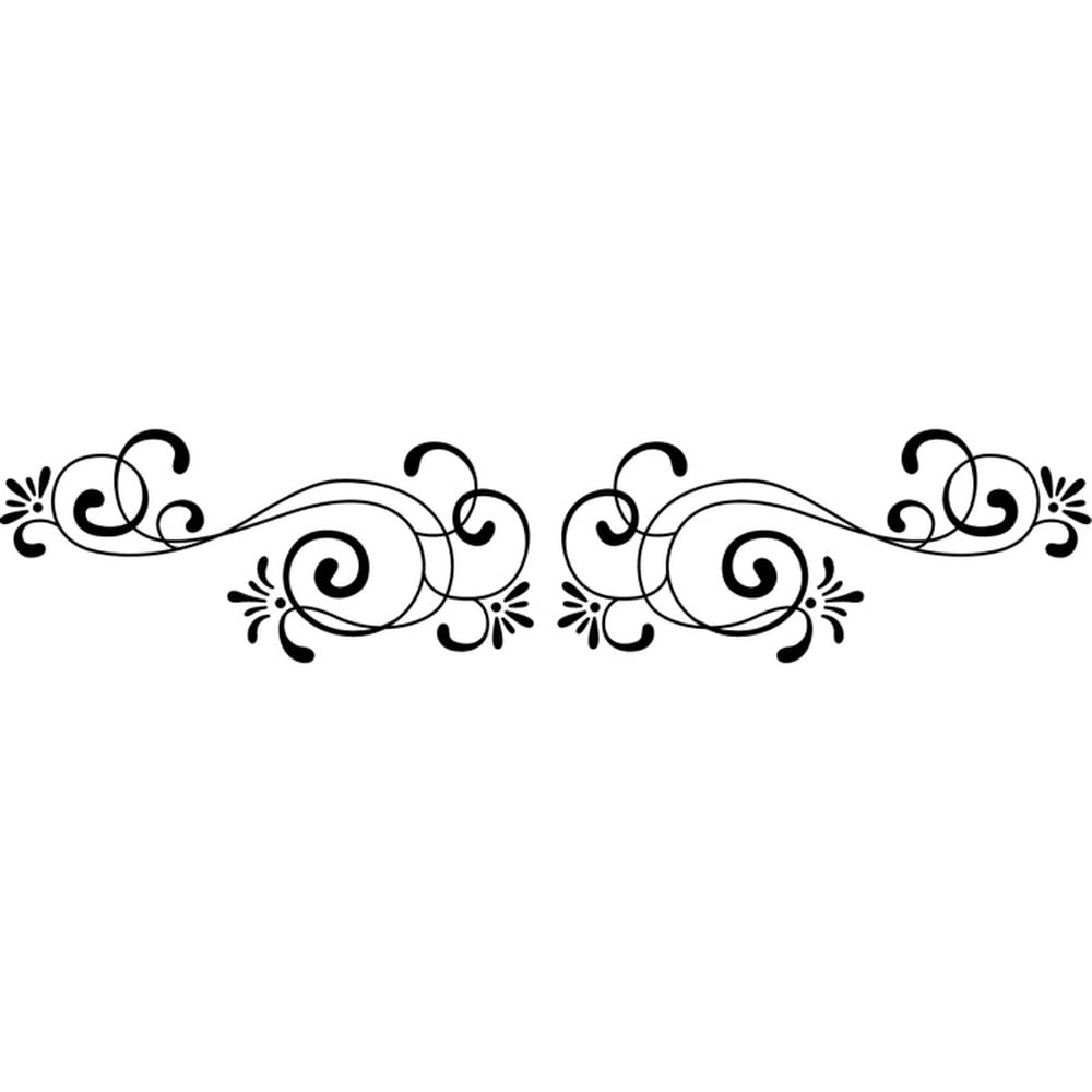 Symmetrical Swirl Header Wall Sticker Floral Wall Art