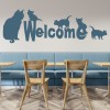 Welcome Sign House Cats Wall Sticker