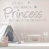 If The Crown Fits Princess Quote Wall Sticker