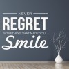 Never Regret Inspirational Quote Wall Sticker