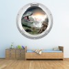 Dinosaur Scene Porthole 3D Wall Sticker