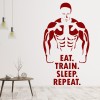 Eat Train Sleep Repeat Bodybuilding Wall Sticker