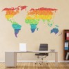 Pixel World Map Rainbow Colours Wall Sticker