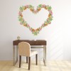 Flower Love Heart Floral Frame Wall Sticker