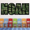 Custom Name Army Camoflage Wall Sticker Personalised Kids Room Decal