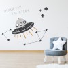 Reach For The Stars Spaceship Nursery Wall Sticker