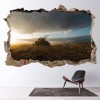 Army Tank 3D Hole In The Wall Sticker