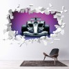 Formula 1 Race Car White Brick 3D Hole In The Wall Sticker