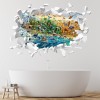 World Animals White Brick 3D Hole In The Wall Sticker