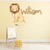 Personalised Name Lion Childrens Nursery Wall Sticker