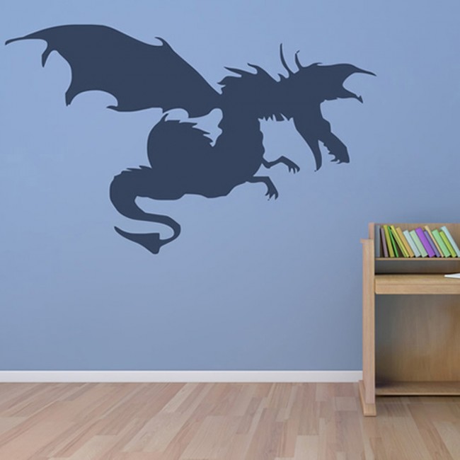 Flying Drangon Wall Sticker Fantasy Monster Wall Decal Boys Bedroom ...