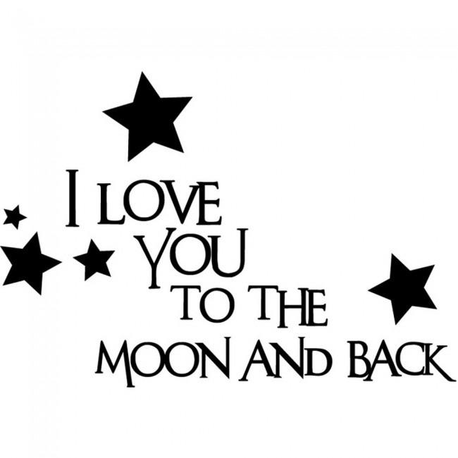 Download I Love You To The Moon And Back Wall Sticker Love Quote ...