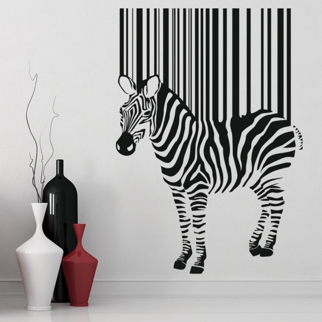 Barcode Zebra Abstract Art Wall Sticker