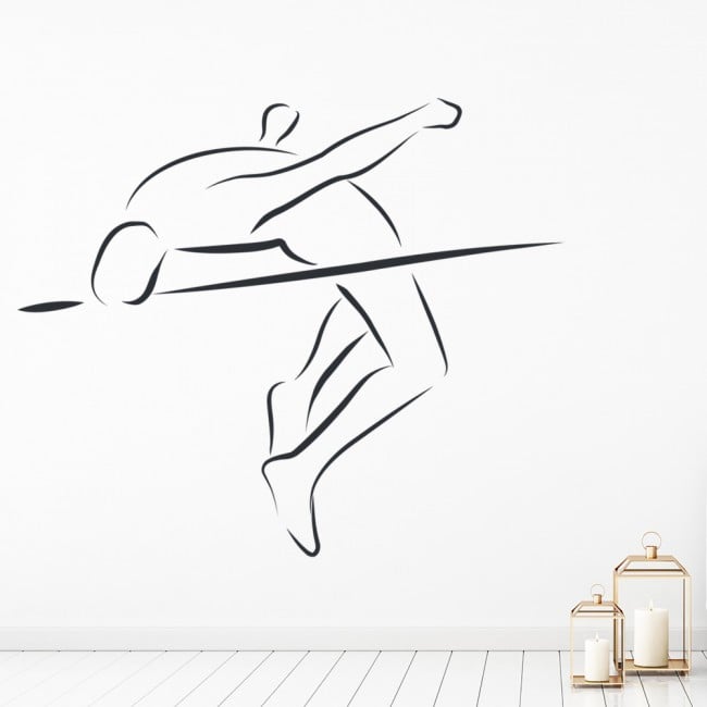 One single line drawing of young energetic woman exercise pole posters for  the wall • posters woman, vector, vaulter | myloview.com
