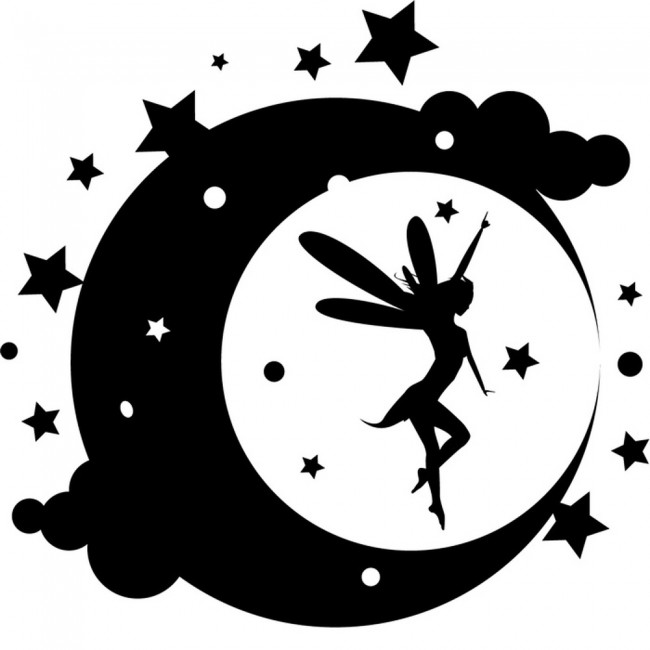 Fairy Moon Stars Wall Sticker