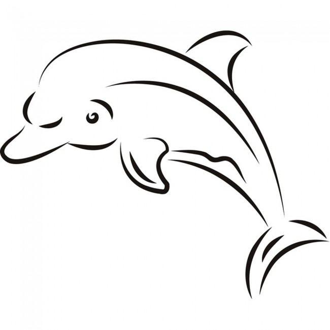 Simple Dolphin Under The Sea Wall Sticker