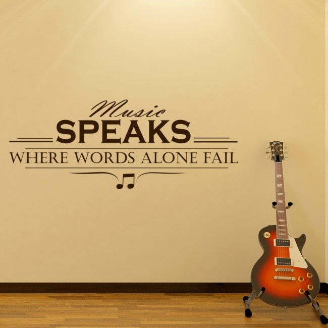 Music Speaks Words Fail Life Quotes Wall Sticker