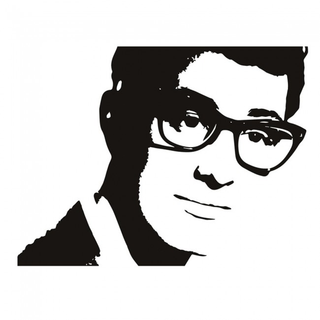 Buddy Holly Wall Sticker Rock Music Wall Decal Icon Celebrity Home Decor