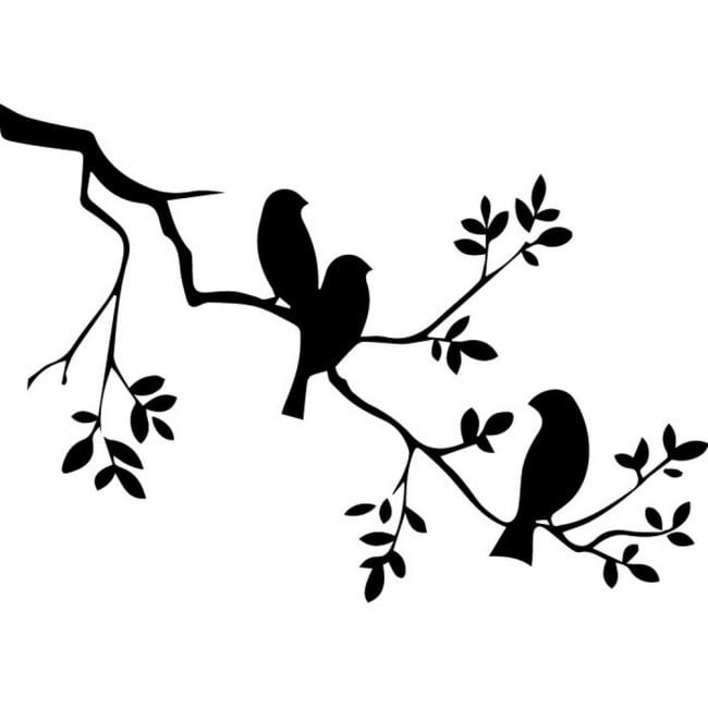 Simple Branch With Birds Wall Sticker Nature Wall Art