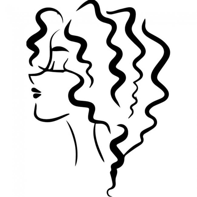 Curly Hair Hair Salon Wall Sticker
