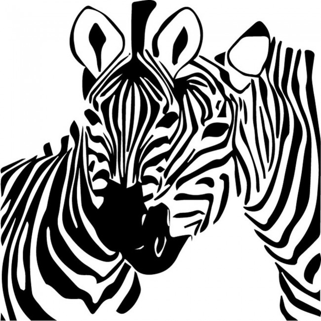 Two Zebras Safari Animals Wall Sticker