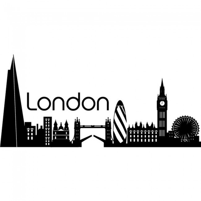 London Skyline London Map Wall Sticker Wall Art