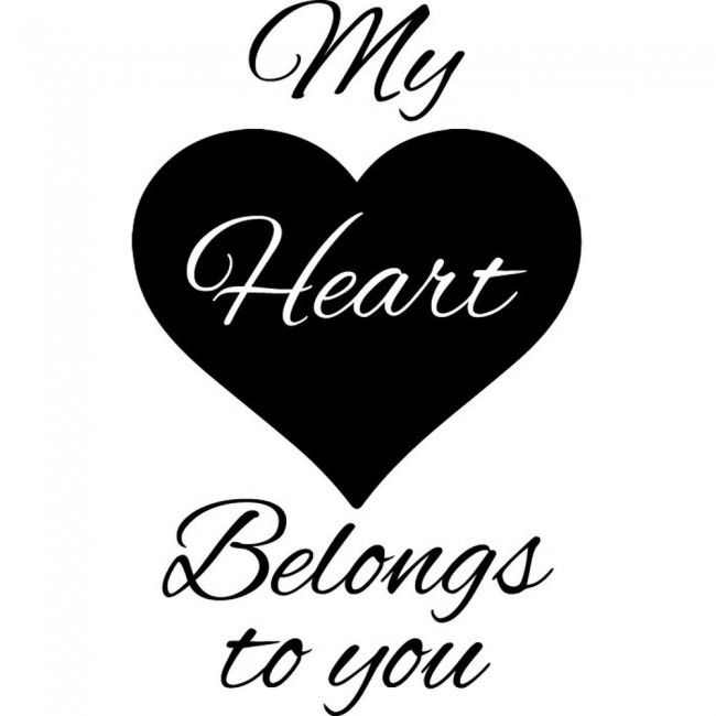 My Heart Belongs To You Embellished Love Quotes Wall Stickers Home Art