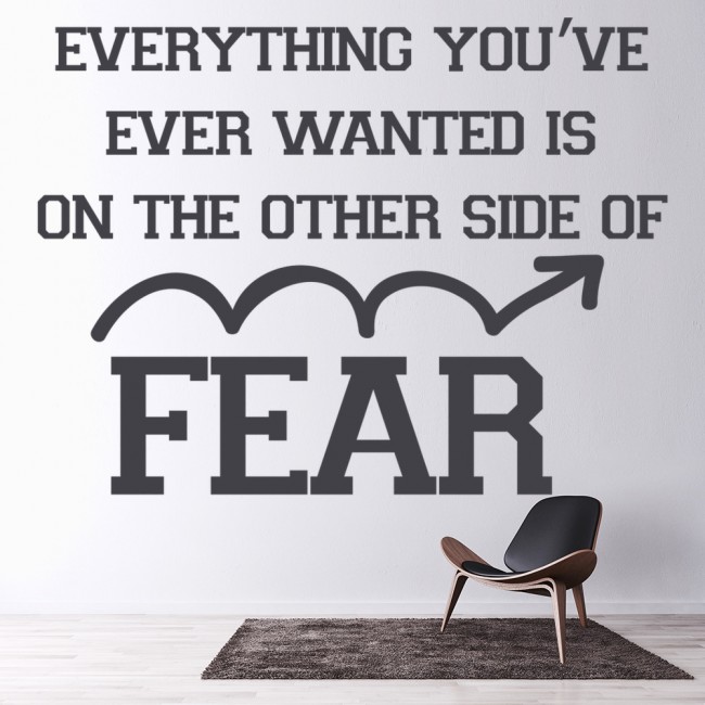 The Other Side Of Fear Wall Sticker Inspirational Quote Wall Decal