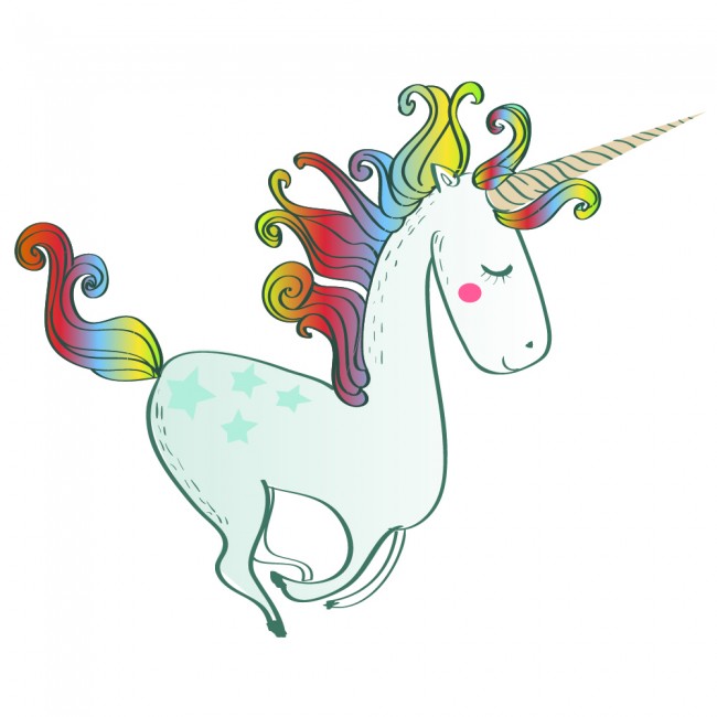 rainbow unicorn wall sticker