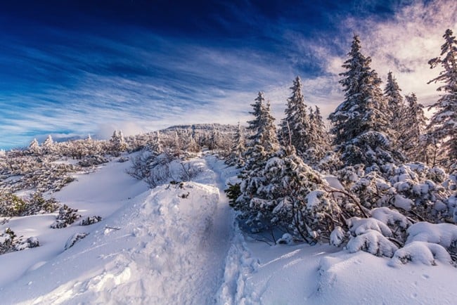 snowy mountain landscape wallpaper
