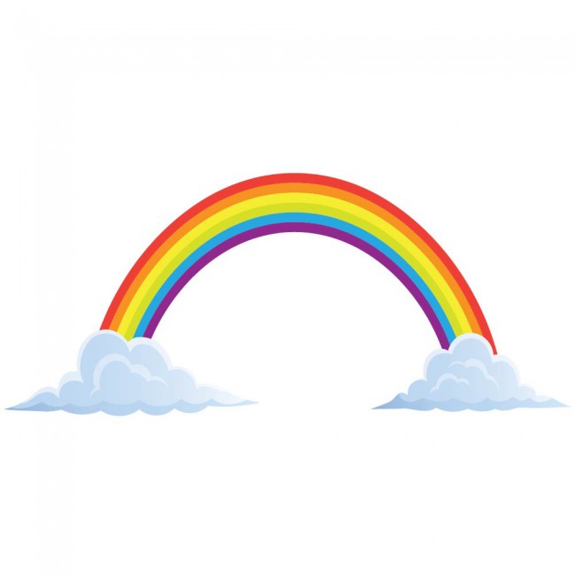 Rainbow & Clouds Wall Sticker