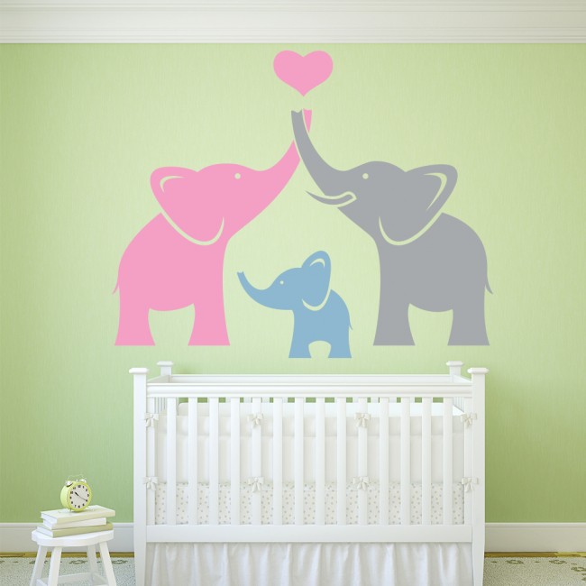 Elephant Family Nursery Wall Sticker