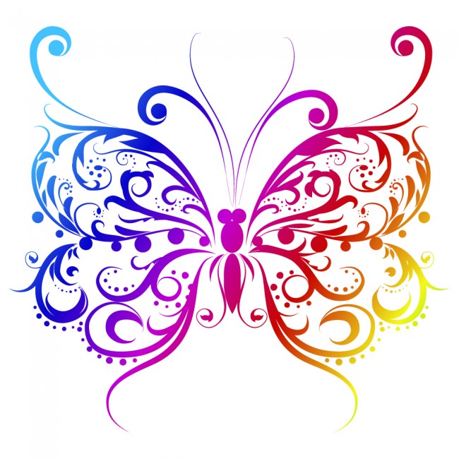 Rainbow Butterfly Wall Sticker