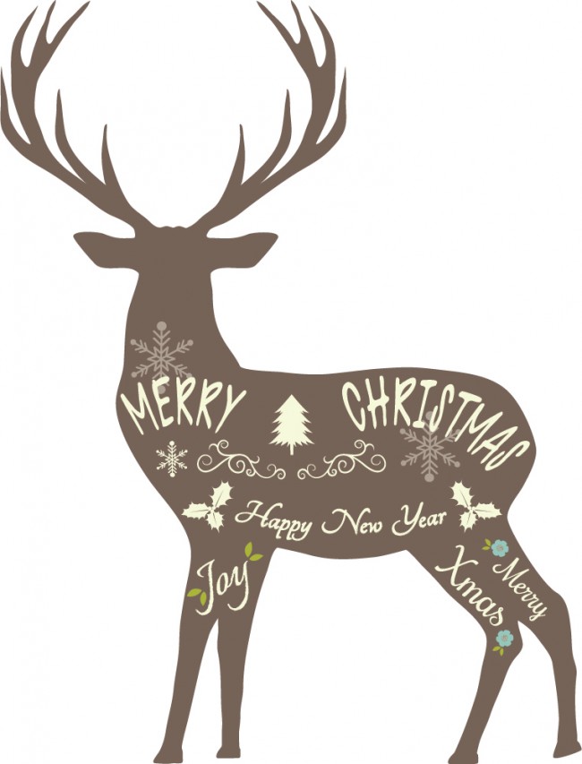 Christmas Reindeer Festive Animals Wall Sticker