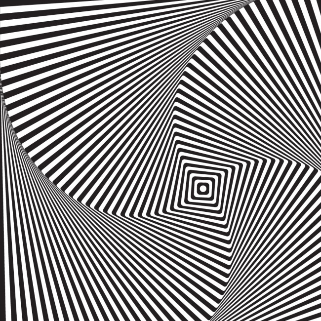Black & White 3d Optical Illusion Wall Mural Wallpaper