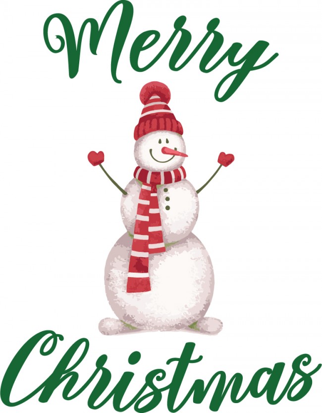 Merry Christmas Snowman Wall Sticker