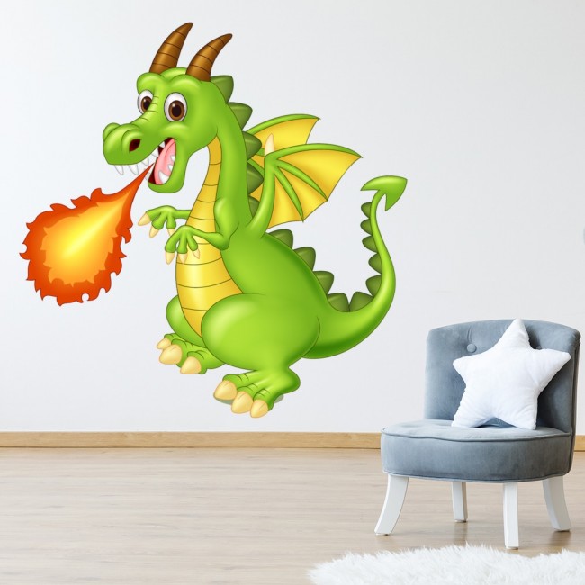 Fun Fire Breathing Dragon Wall Sticker